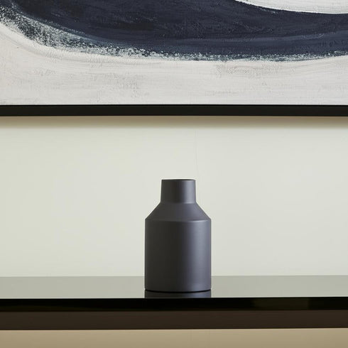 11" Black Tulip Metal Table Vase