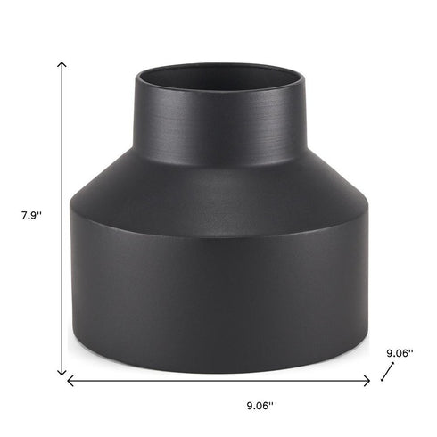 8" Black Tulip Metal Table Vase