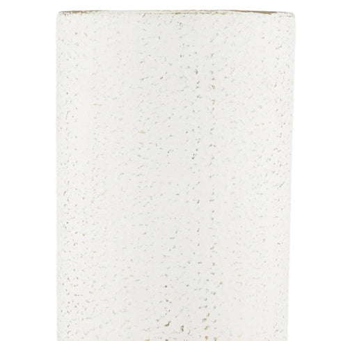 19" Off White And Gold Metal Cylinder Table Vase