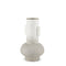 13" Off White And Gold Metal Table Vase