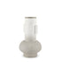 13" Off White And Gold Metal Table Vase