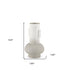 13" Off White And Gold Metal Table Vase