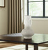13" Off White And Gold Metal Table Vase