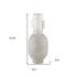 16" Off White And Gold Metal Table Vase