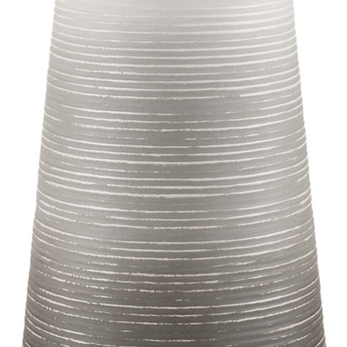 20" Gray And White Ombre Metal Table Vase