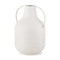 12" White Speckle Metal Amphora Table Vase