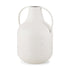 12" White Speckle Metal Amphora Table Vase