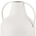 12" White Speckle Metal Amphora Table Vase