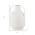 12" White Speckle Metal Amphora Table Vase