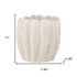 11" Cream Ceramic Sculptural Waves Table Vase