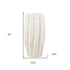 24" Cream Cylinder Ceramic Sculptural Waves Table Vase