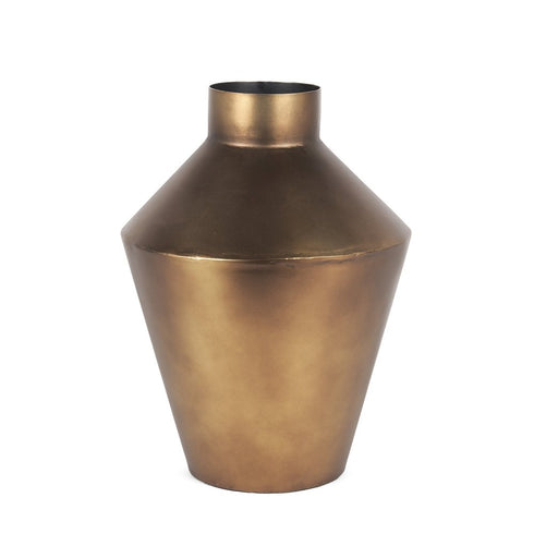 12" Antiqued Bronze Metal Trumpet Table Vase