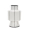 16" White And Black Striped Ceramic Cylinder Table Vase