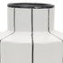 16" White And Black Striped Ceramic Cylinder Table Vase