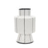 16" White And Black Striped Ceramic Cylinder Table Vase