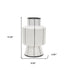 16" White And Black Striped Ceramic Cylinder Table Vase