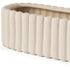 6" Beige Oval Ceramic Ribbed Texture Table Vase
