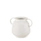 7" White Speckle Metal Amphora Table Vase