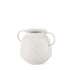7" White Speckle Metal Amphora Table Vase