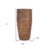 11" Brown Distressed Wood Cylinder Table Vase