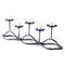 7" Black Distressed Geometric Metal Tabletop Tealight Candle Holder