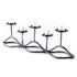 7" Black Distressed Geometric Metal Tabletop Tealight Candle Holder