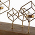 8" Brass Distressed Geometric Metal Tabletop Tealight Candle Holder