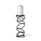17" Black Geometric Glass And Metal Tabletop Pillar Candle Holder