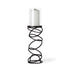 17" Black Geometric Glass And Metal Tabletop Pillar Candle Holder