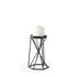 8" Black Distressed Geometric Metal Tabletop Dish Candle Holder