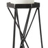 11" Black Distressed Geometric Metal Tabletop Pillar Candle Holder