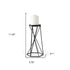 11" Black Distressed Geometric Metal Tabletop Pillar Candle Holder