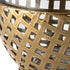 8" Gold Woven Metal And Glass Tabletop Hurricane Candle Holder