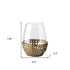 8" Gold Woven Metal And Glass Tabletop Hurricane Candle Holder