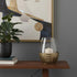 8" Gold Woven Metal And Glass Tabletop Hurricane Candle Holder