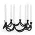 4" Black Abstract Metal Tabletop Candelabra Candle Holder