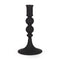 8" Black Glass Tabletop Taper Candlestick
