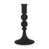 8" Black Glass Tabletop Taper Candlestick