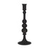 12" Black Glass Tabletop Taper Candlestick