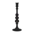 12" Black Glass Tabletop Taper Candlestick