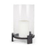 14" Black Metal Abstract Tabletop Hurricane Candle Holder