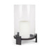 14" Black Metal Abstract Tabletop Hurricane Candle Holder
