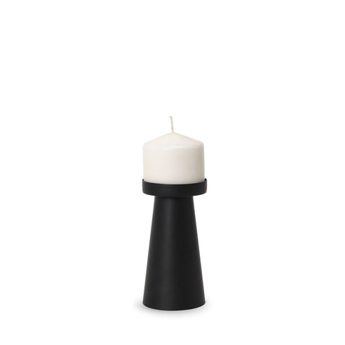 6" Black Metal Tabletop Pillar Candle Holder