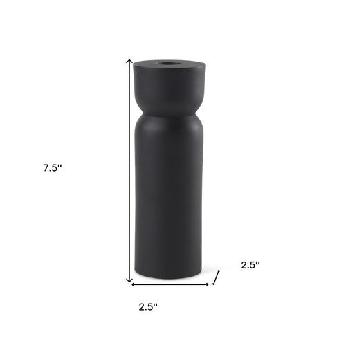 8" Black Metal Tabletop Taper Candle Holder