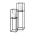 Set of Two Black Geometric Metal And Glass Tabletop Hurricane Candle Holders
