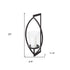 22" Black Geometric Metal And Glass Lantern Candle Holder
