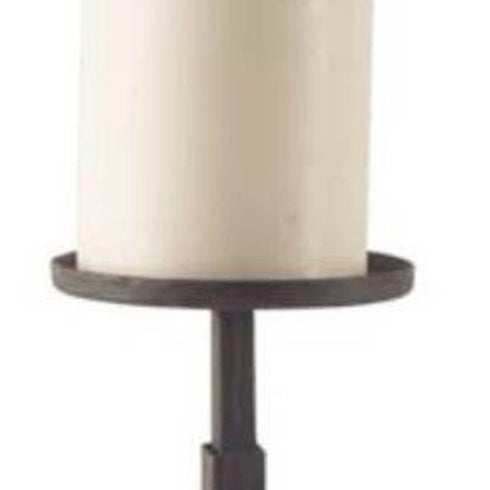 16" Brown Distressed Abstract Solid Wood Tabletop Pillar Candle Holder