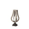 17" Brown Distressed Geometric Solid Wood And Metal Tabletop Hurricane Candle Holder