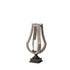 17" Brown Distressed Geometric Solid Wood And Metal Tabletop Hurricane Candle Holder