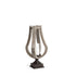 17" Brown Distressed Geometric Solid Wood And Metal Tabletop Hurricane Candle Holder
